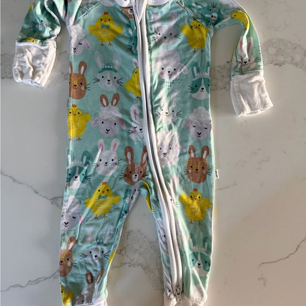 Little Sleepies Mint Easter Animal Zipper Footie